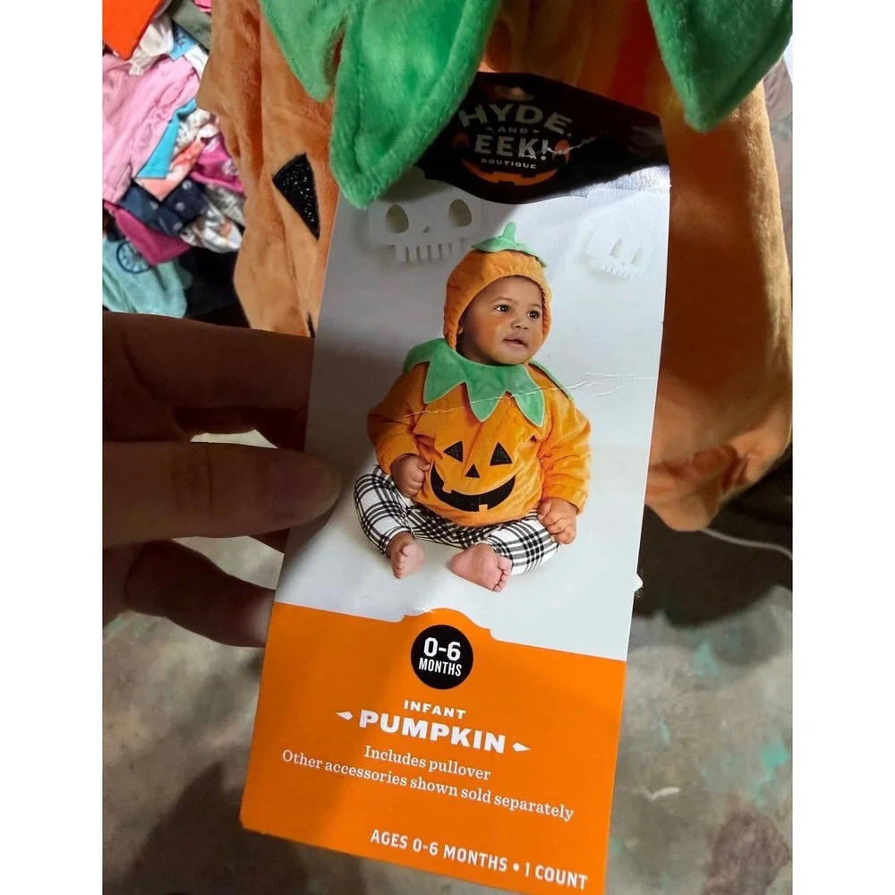 0-6m infant pumpkin costume